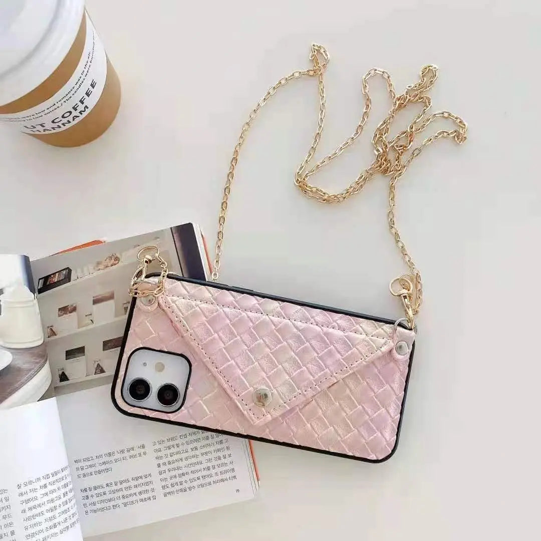 Multicolor card bag chain phone case  For iphone