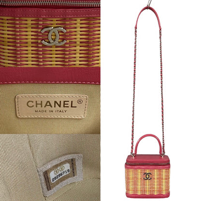 Chanel CC Raffia Vanity Case Natural Crossbody Bag in