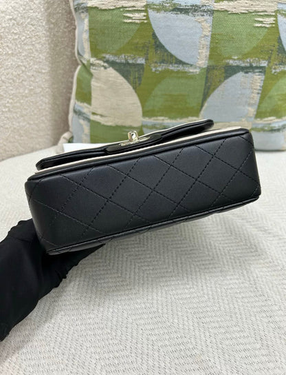 Chanel 23B Black White Mini Flap Bag
