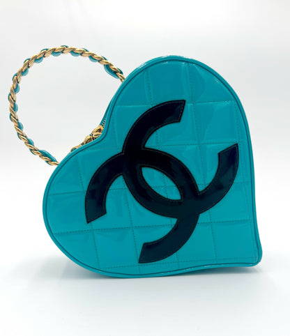 Chanel 1995 Barbie Blue Black Heart Vanity Bag