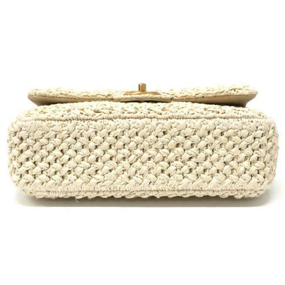 Chanel Cruise 2018 Raffia Crochet Medium Flap Bag