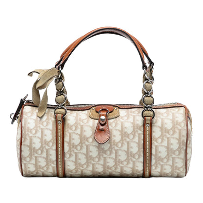 Brown Dior Diorissimo Trotter Coated Canvas Romantique Handbag