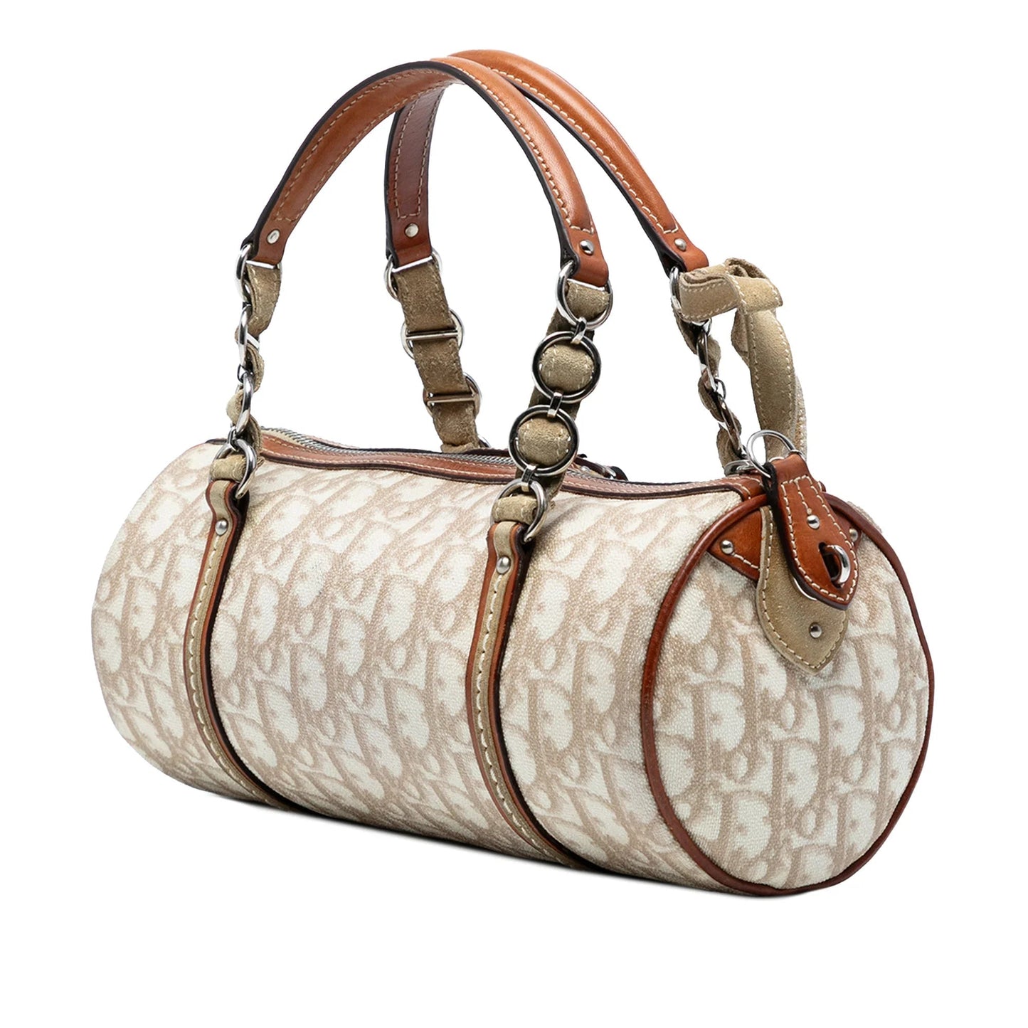 Brown Dior Diorissimo Trotter Coated Canvas Romantique Handbag