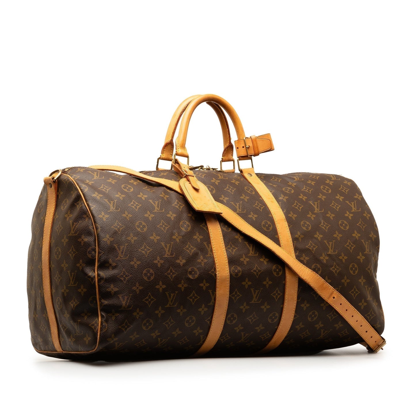 Brown Louis Vuitton Monogram Keepall Bandouliere 55 Travel Bag