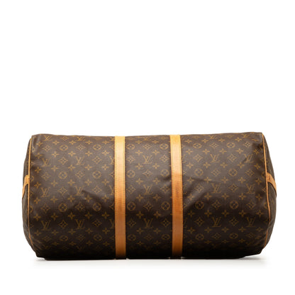 Brown Louis Vuitton Monogram Keepall Bandouliere 55 Travel Bag