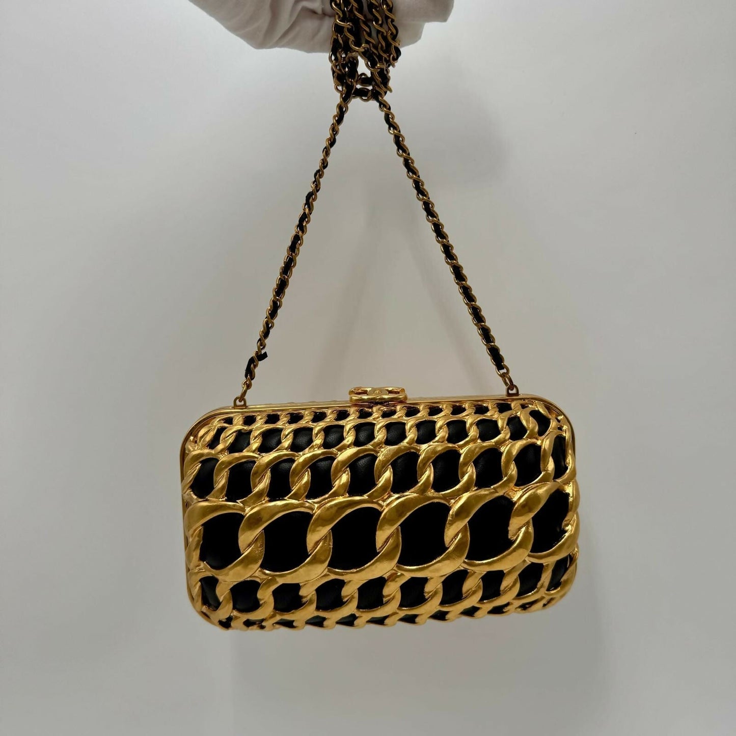 Chanel Pre-Fall 2019 Lambskin Gold Metal Clutch