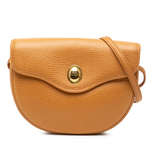 Brown Dior Pebbled Leather Crossbody
