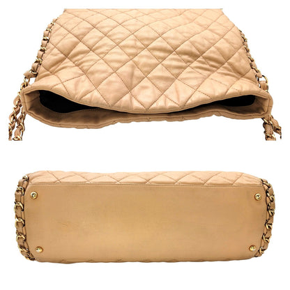 Chanel 2011 Quilted Chain Me Hobo Beige Clair Shoulder Bag