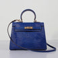 Luxury Hermes Kelly 28Cm Lizard Leather Bag Electric Blue Gold