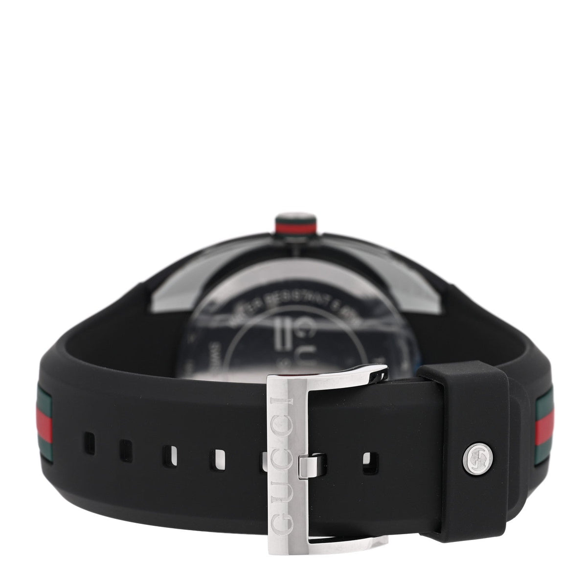 Stainless Steel Rubber 46mm Sync Web Quartz Watch Black