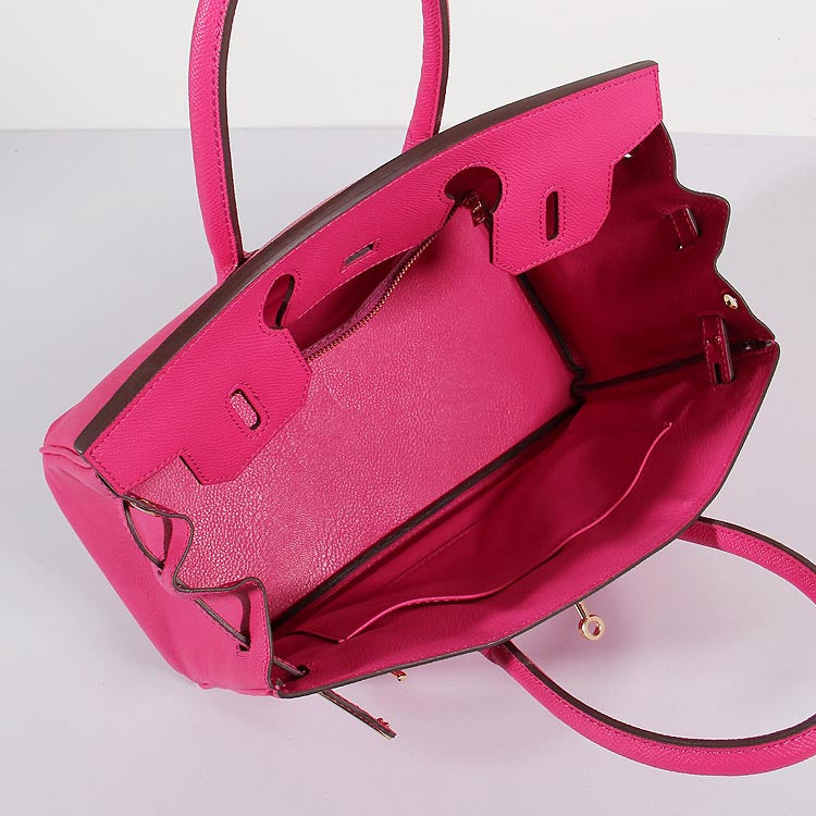Luxury Hermes 30Cm Birkin Bag Epsom Leather With Strap Rose Tyrien Gold