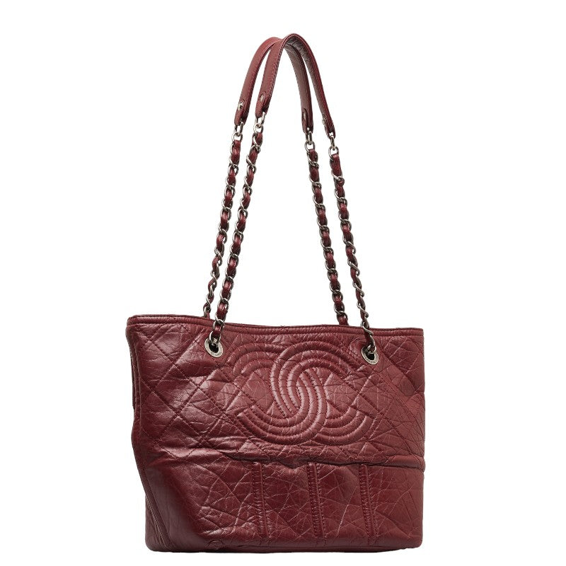 Chanel Big Coca-Cola Chain Tortoise Bag Wine Red Leather Chanel
