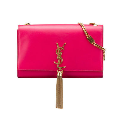 Saint Laurent Logo Tassel Leather Shoulder Bag