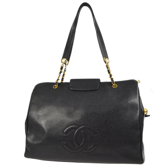 Chanel Black Caviar Supermodel Shoulder Bag