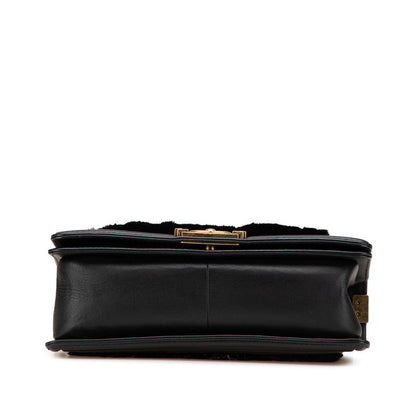 Chanel Boy Chanel Lambskin Fur Shoulder Bag