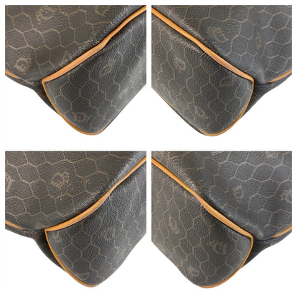 Christian Dior Tote Bag PVC, Leather Brown Camel Gold Metal Tote Bag Shoulder Bag Honeycomb Women