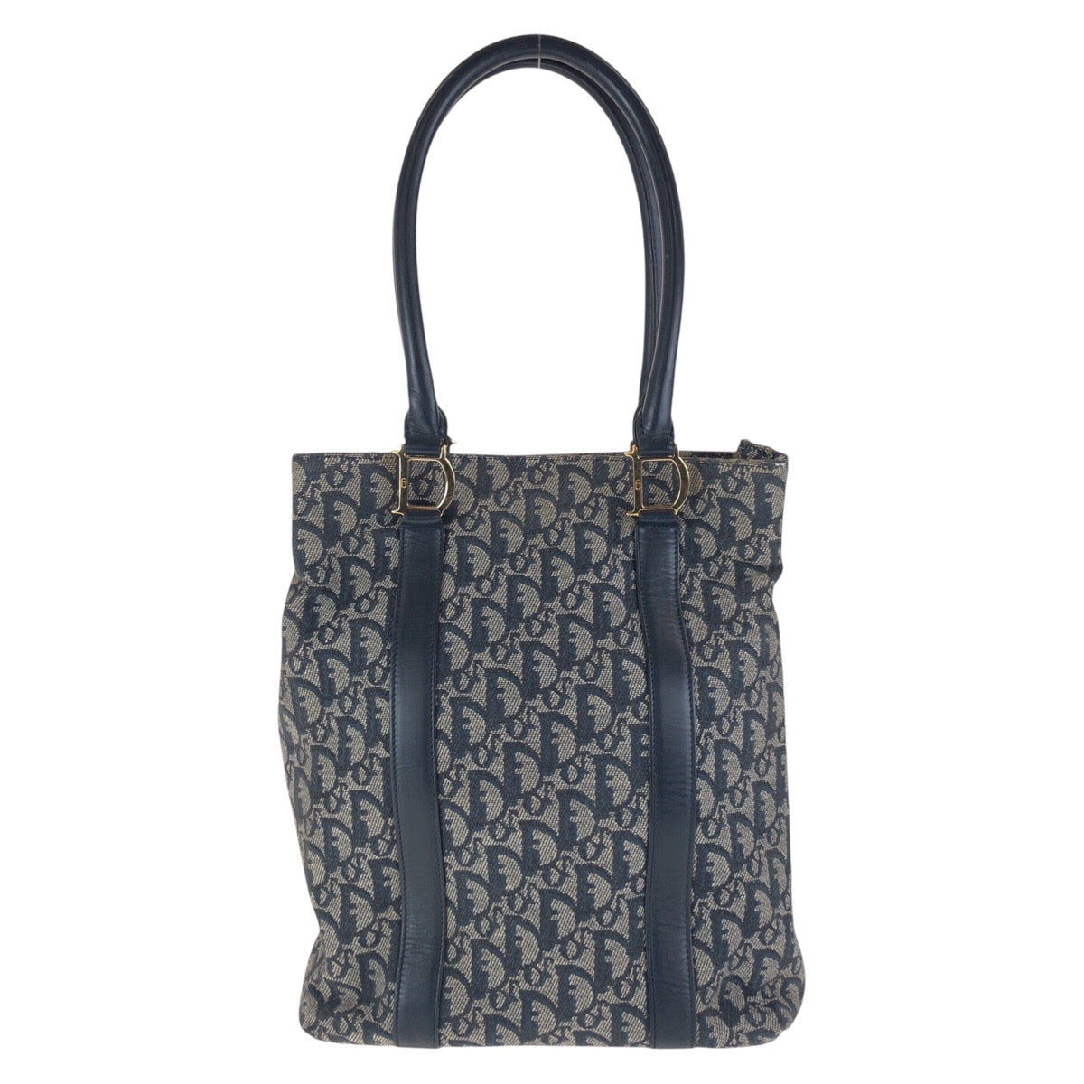 Dior Tote Bag Canvas, Leather Navy Gold Metal Tote Bag Shoulder Bag Trotter Women