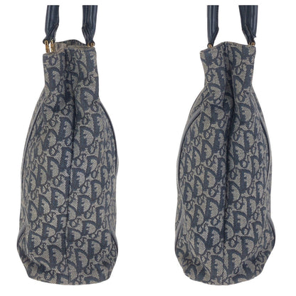 Dior Tote Bag Canvas, Leather Navy Gold Metal Tote Bag Shoulder Bag Trotter Women