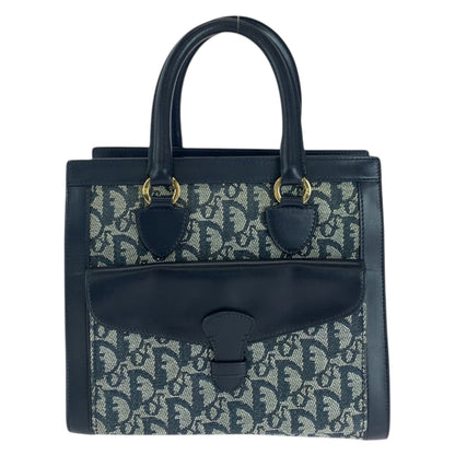 Dior Tote Bag Canvas, Leather Navy Gold Metal Tote Bag handbag Trotter Women