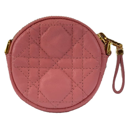 Dior Shoulder Bag leather Pink Gold Metal Shoulder Bag pouch Cannage Caro Women