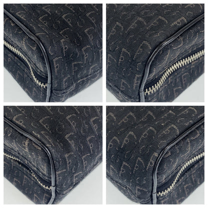 Dior Handbag MC0053 Canvas, Leather Black Silver Metal Handbag vanity bag Trotter Oblique Street chic Women