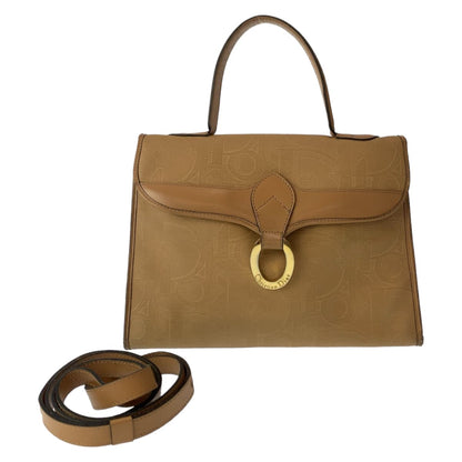 Dior Shoulder Bag Coated canvas, leather Brown Beige Gold Metal Shoulder Bag Handbag 2WAY Trotter Women