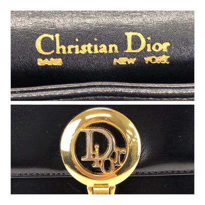 Dior Shoulder Bag leather Black GoldMetal