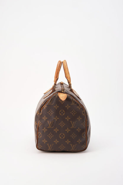 Louis Vuitton 30 Speedy Bag In Brown Monogram Coated Canvas