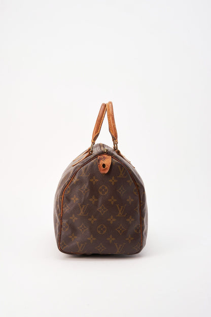 Louis Vuitton 30 Speedy Bag In Brown Monogram Coated Canvas