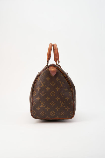 Louis Vuitton 30 Speedy Bag In Brown Monogram Coated Canvas