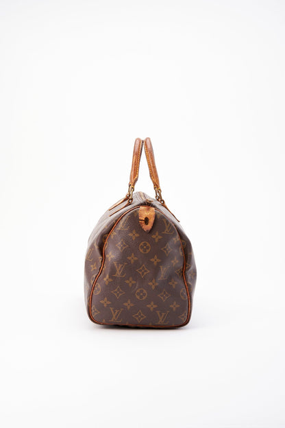 Louis Vuitton 30 Speedy Bag In Brown Monogram Coated Canvas