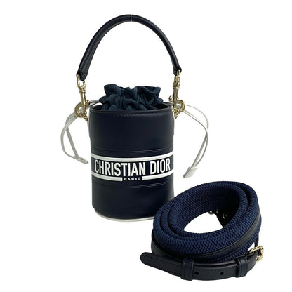 Dior Shoulder Bag Suede, Leather Navy Vibe Bucket Women