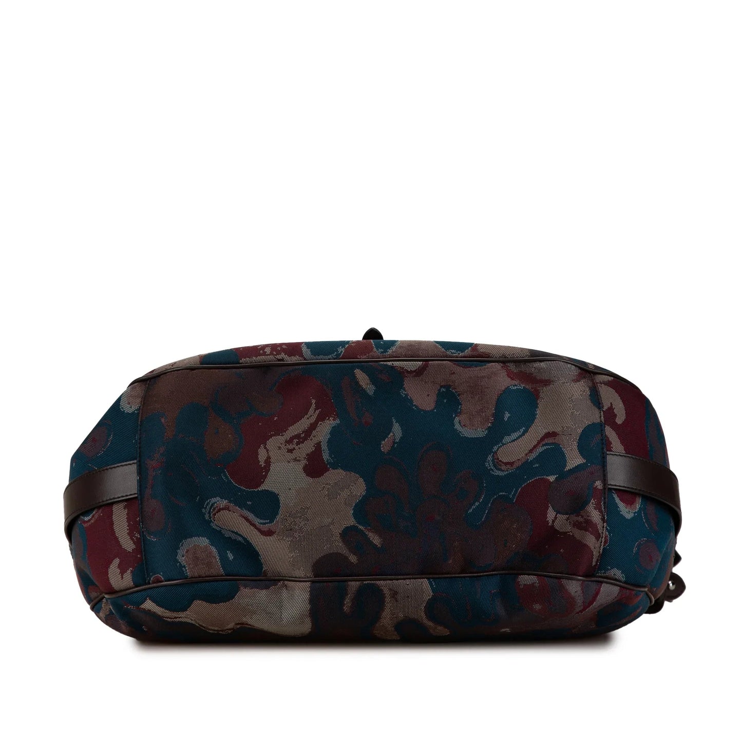 Brown Dior Peter Doig Denim Camouflage Soft Saddle Bag Satchel