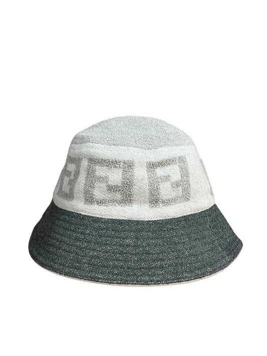 Fendi Grey FF Woven Bucket Hat