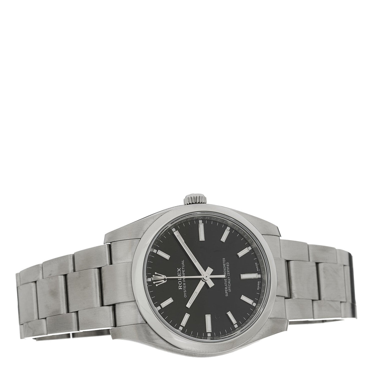 Stainless Steel 34mm Oyster Perpetual Watch Black 114200