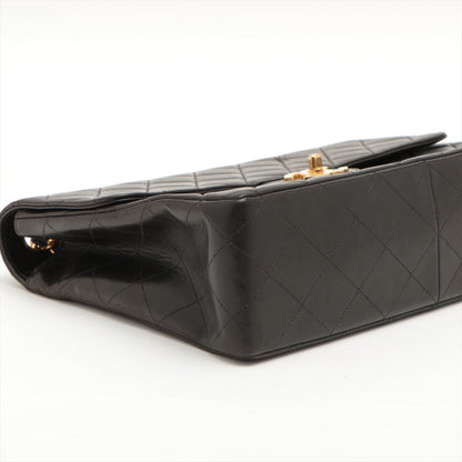 CHANEL DECAMATRASE Lambskinkin Single Flap Double Chain Bag Black Gold 4th