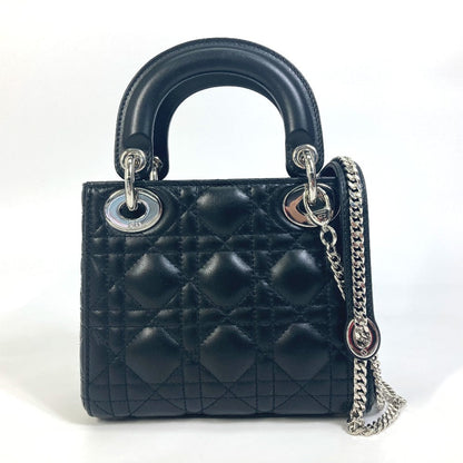 Dior Shoulder Bag leather black Lady Dior Cannage Mini