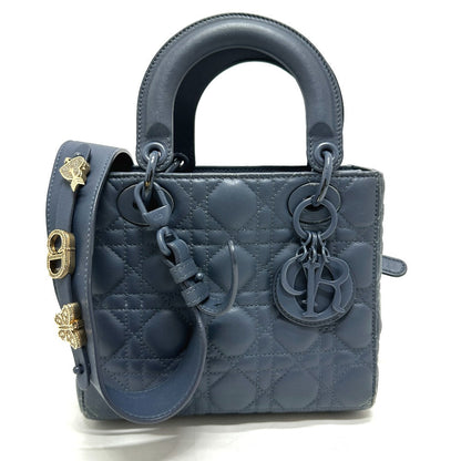 Dior Handbag lambskin blue Lady Dior