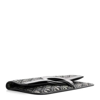 Christian Dior Oblique Fold Over Clutch Blue