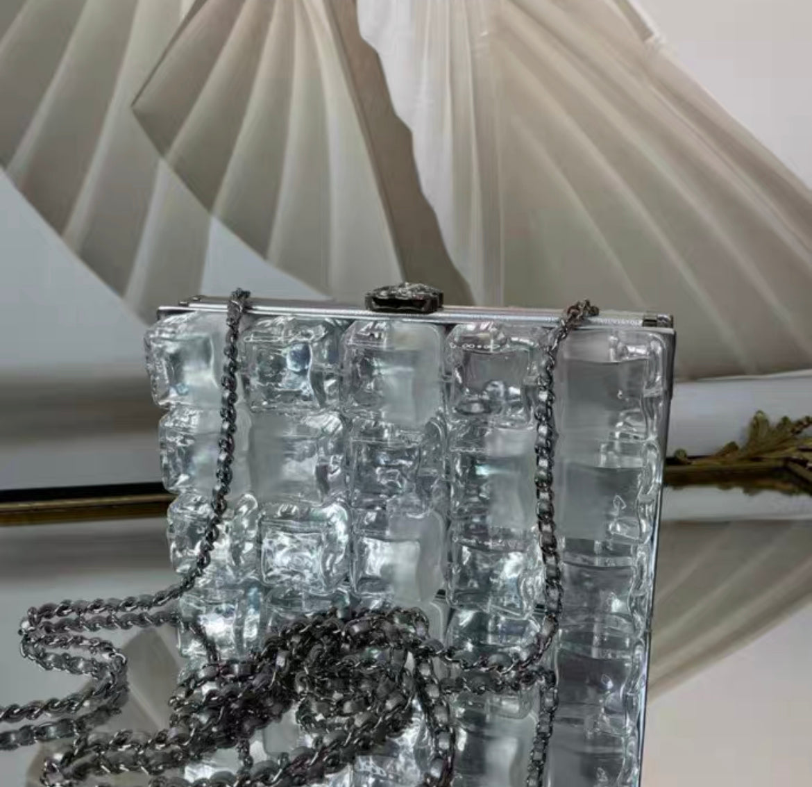 Chanel Luxury Leather Silver Handbag Style 2