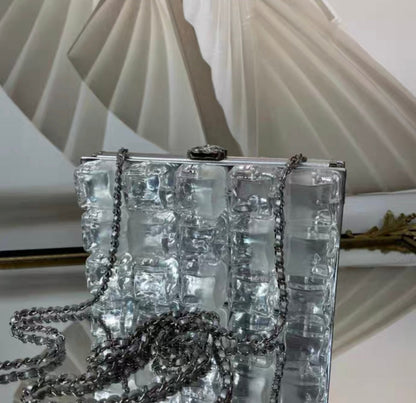 Chanel Luxury Leather Silver Handbag Style 2