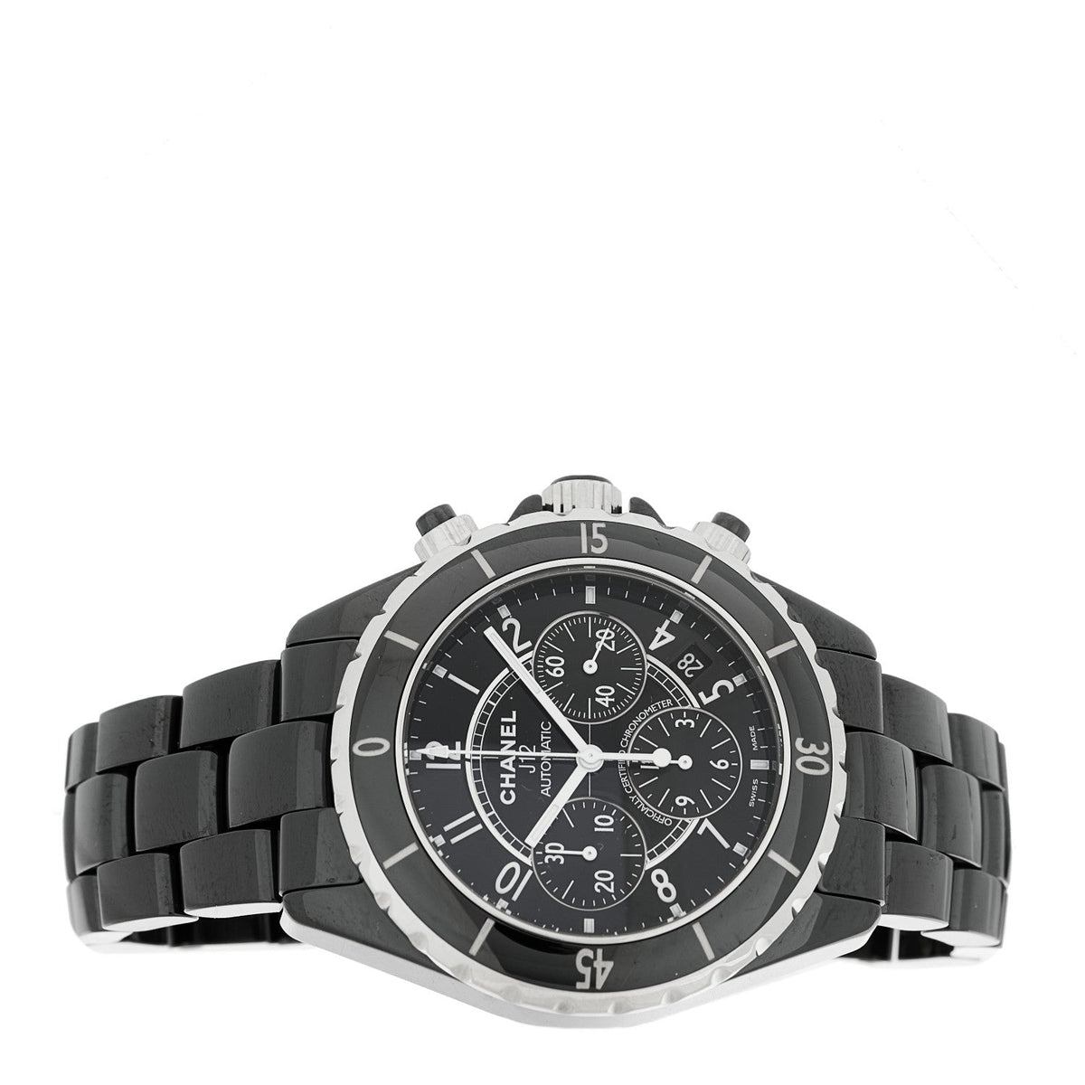 Stainless Steel Ceramic 41mm J12 Chronograph Automatic Watch Black
