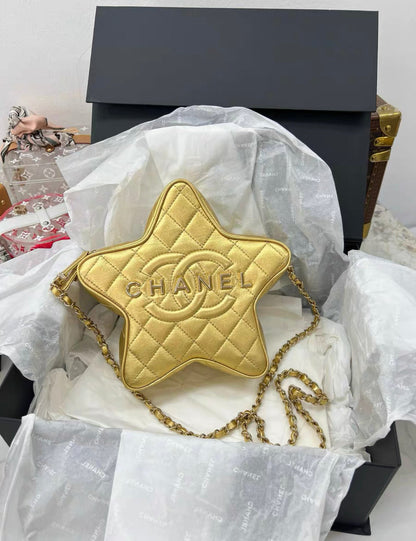 Chanel Luxury Lambskin Gold Handbag Style 4