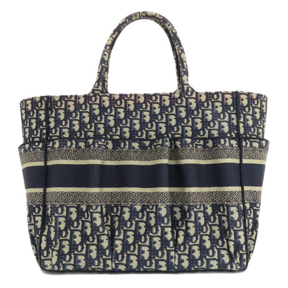 Christian Dior Tote Bag canvas Navy Trotter Pattern Women