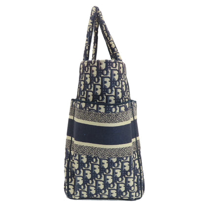 Christian Dior Tote Bag canvas Navy Trotter Pattern Women