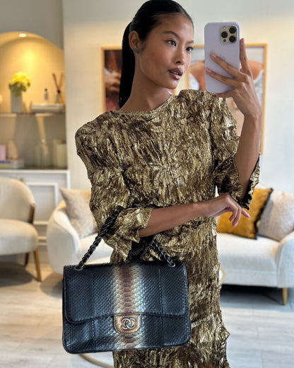 Chanel Flap Classic Leather Black Brown Shoulder Bag Style