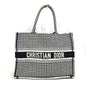 Dior Tote Bag M1296ZTQT_M911 canvas black Houndstooth Book Tote Medium Logo Women