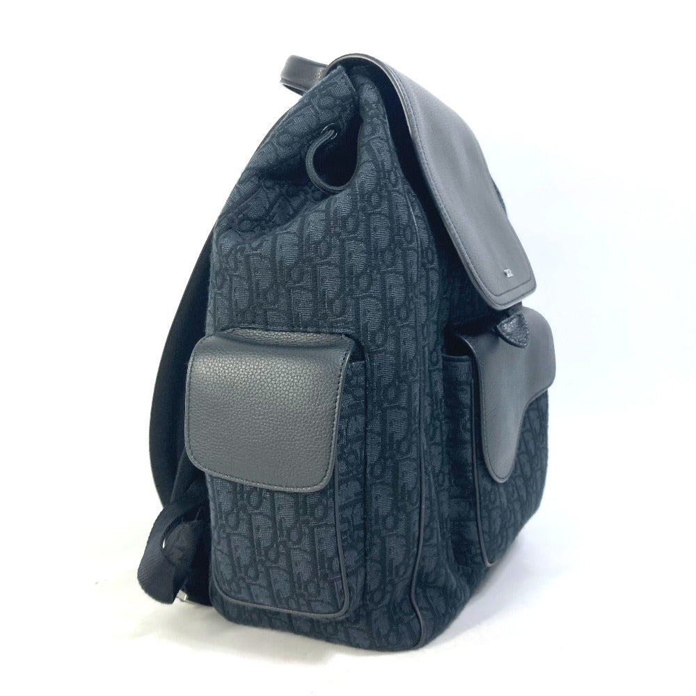 Dior Backpack 1ADBA161YKS Canvas / leather Navy 23Stainless Steel Saddle Oblique mens