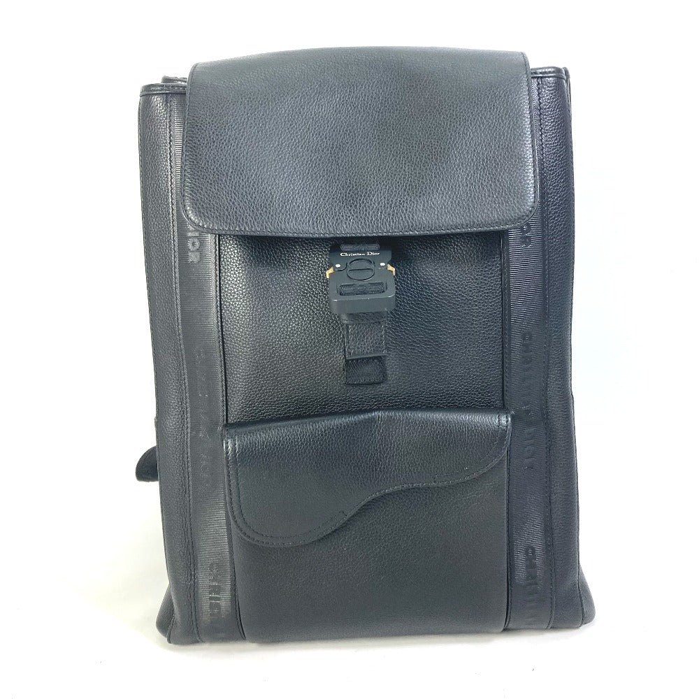 Dior Backpack 1ADBA143SSE leather black Saddle backpack mens