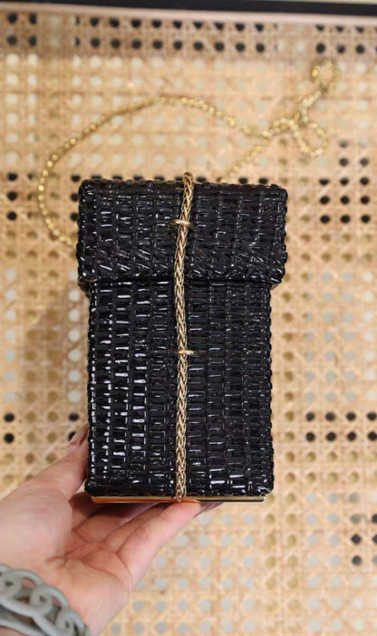 Chanel Black Wicker Cc Picnic Lunch Basket Box Bag Gold Hardware
